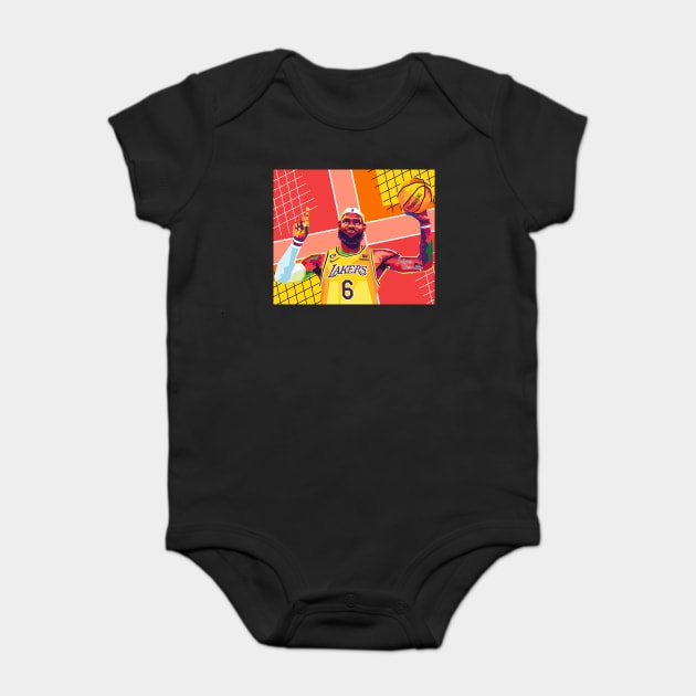 king james pop art Baby Bodysuit by cool pop art house